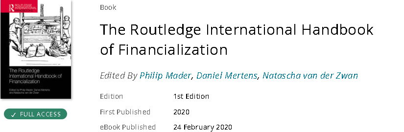 The Routledge International Handbook of Financialization